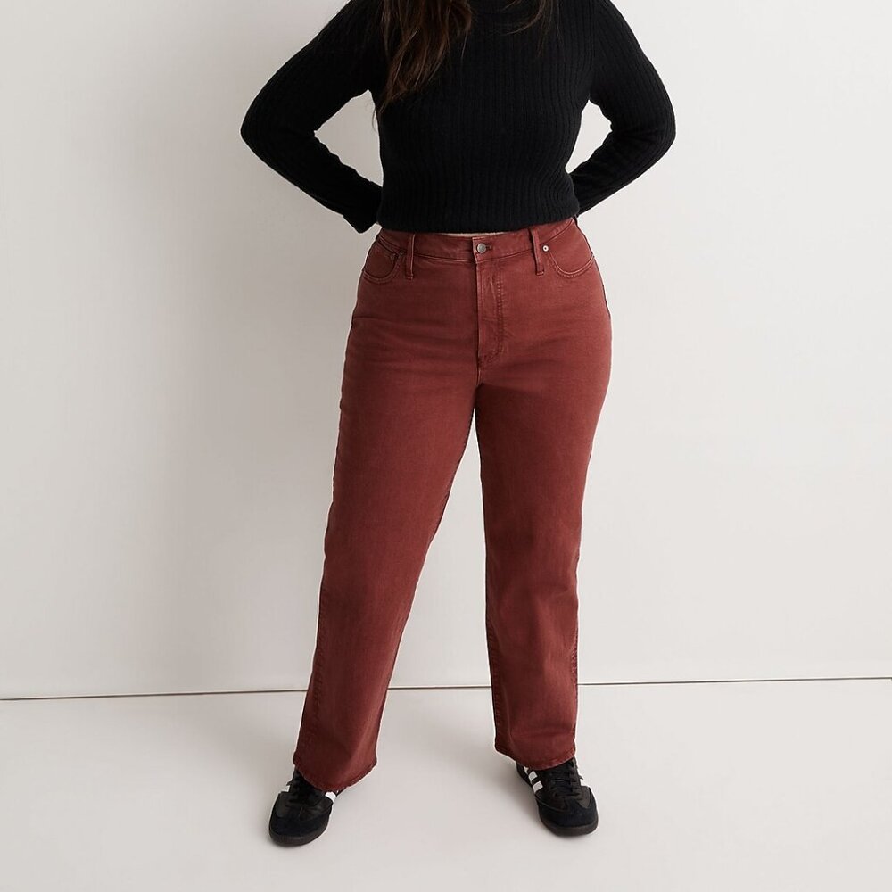 Madewell The Perfect Vintage Wide-Leg Jean in Red Rust 32 Denim High Rise Retro
